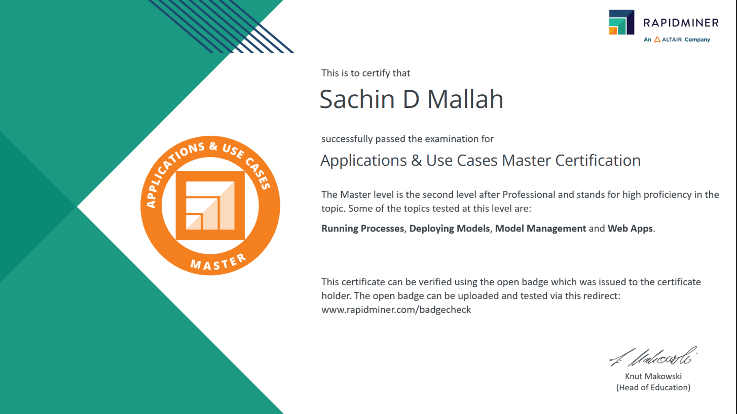 Applications & Use Cases Master Certification