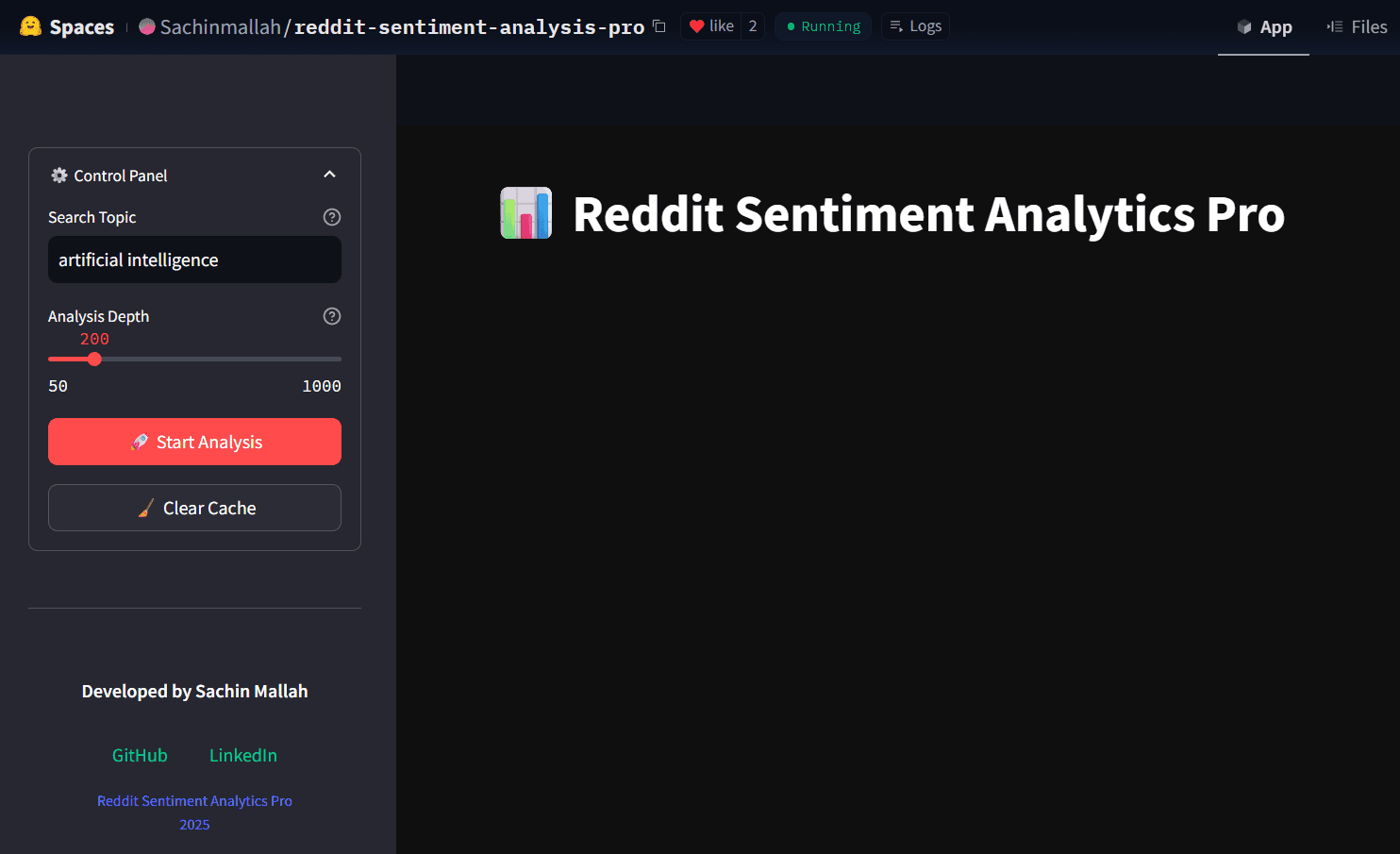 Sentiment Analysis Engine project screenshot
